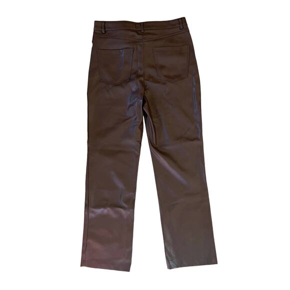 7 for All Mankind Faux Vegan Leather Slim Straight Pants - Picture 4 of 16